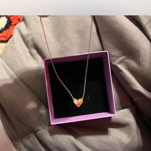Rainbow Heart Pendant Necklace